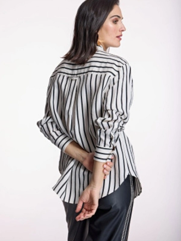 BLUSA RAYAS BOLSILLO NEGRO/BLANCO AC