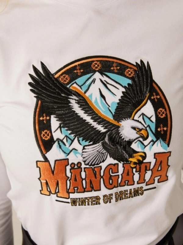 CAMISETA BLANCA BORDADO AGUILA MANGATA