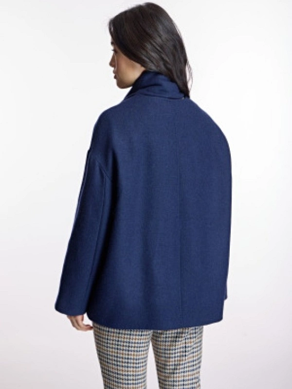 PARKA PAÑO AZUL CON BUFANDA AC