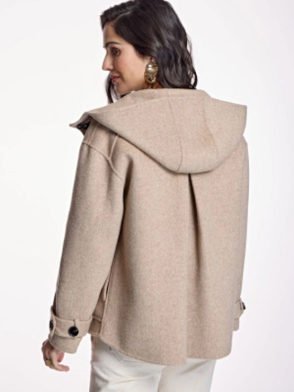 PARKA PAÑO BEIGE CAPUCHA AC